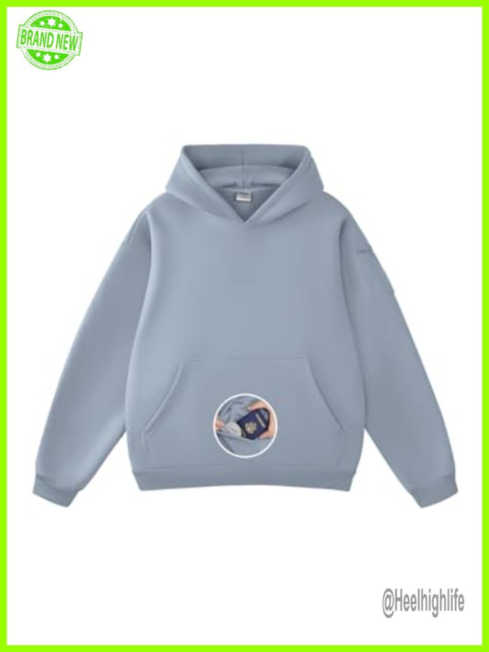 Oversized Heavyweight Fleece Hoodie Pullover Sweatshirt Hidden Pockets Womens